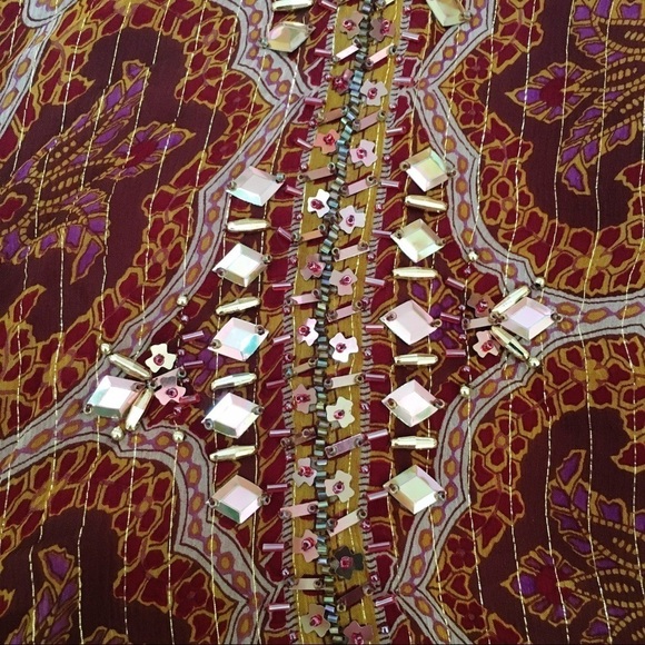 Victoria Royal Designed by Mary Bays Embellished Silk Dress Size 4 - Picture 9 of 16